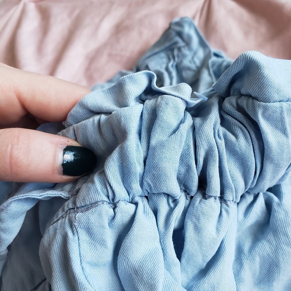 EUC High Waisted Chambray Tie Pants - Picture 2 of 3